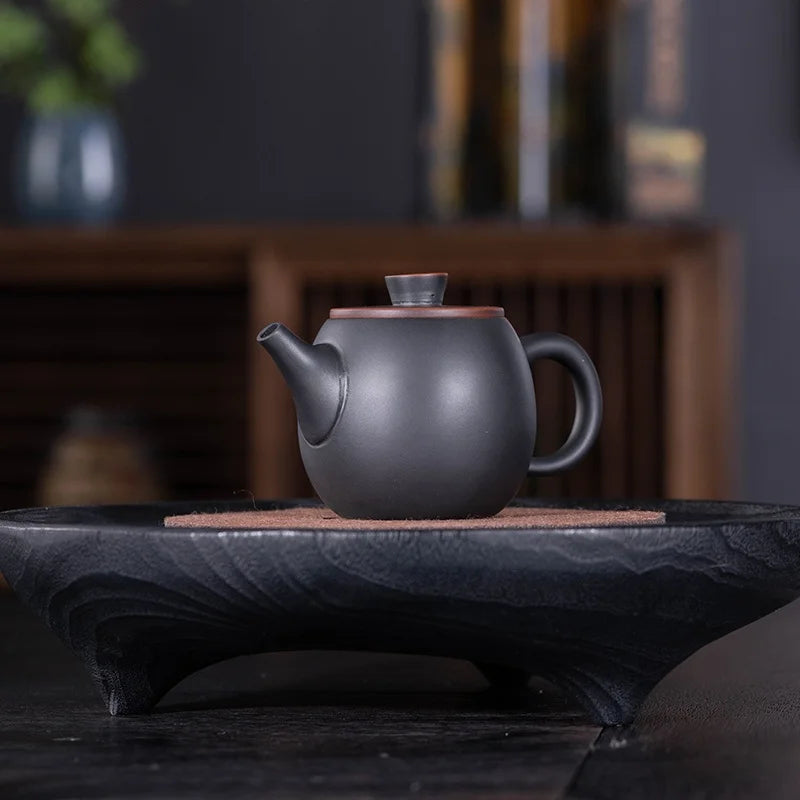 110ML Jianshui Clay Purple Pottery Teapot Hand Painted Antique Relief Teapot Household Teapot Kungfu Tea Set Kettle