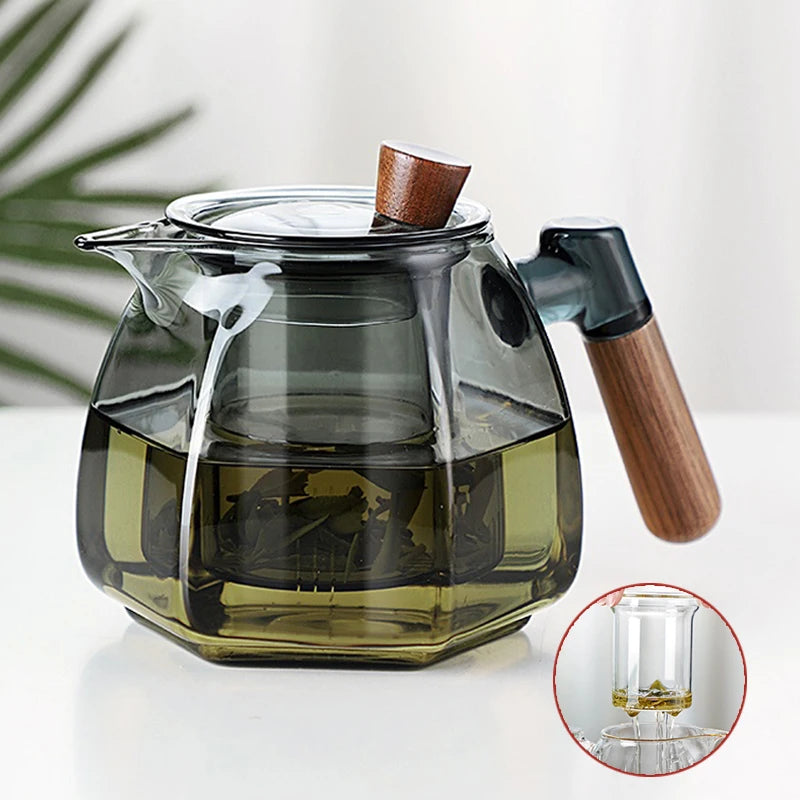 Glass Teapot with Stainless Steel Tea Strainer 600ml High Heat Resistant Infuser Flower Kettle Kung Fu Tea Pots Teaware Set