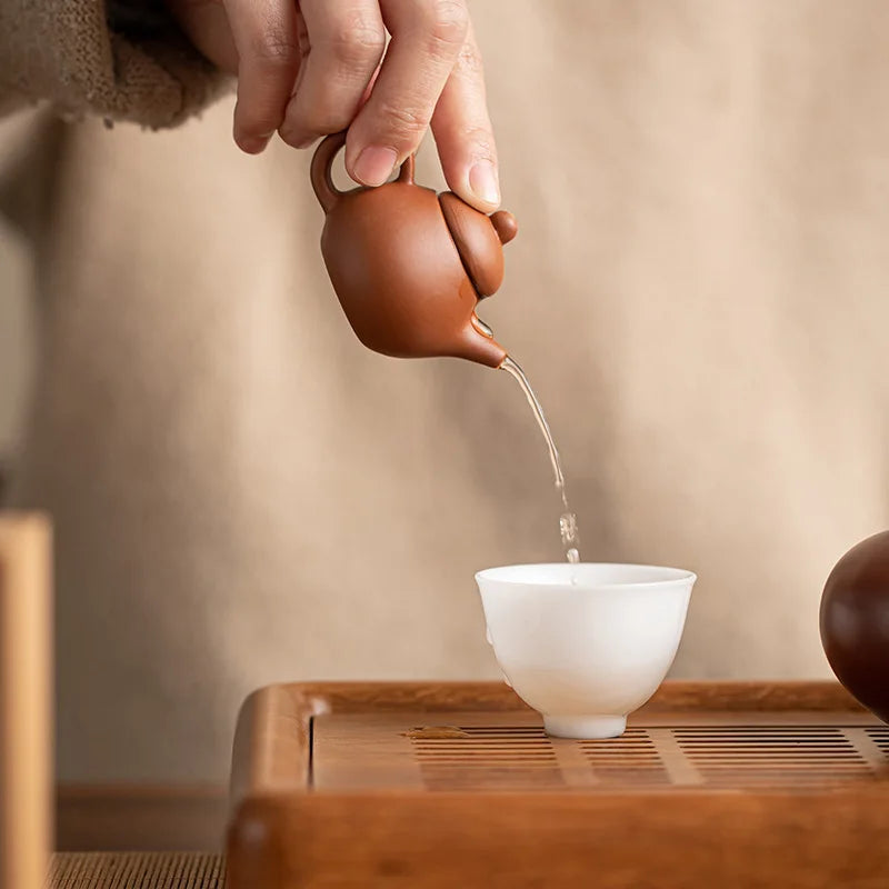 Creative Mini Purple Clay Teapot Fingertip Teapot Kung Fu Tea Set Accessories Ceramic Tea Infuser Living Room Office Decoration