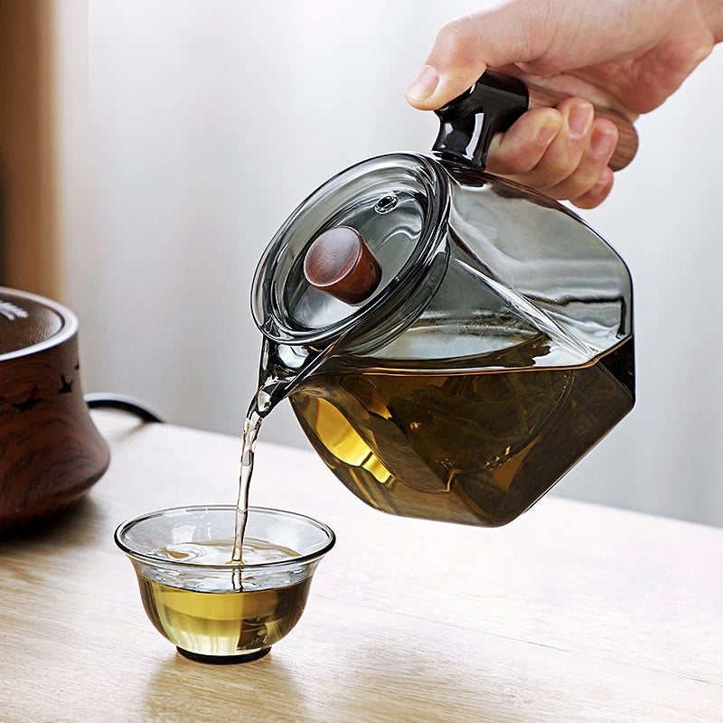 Glass Teapot with Stainless Steel Tea Strainer 600ml High Heat Resistant Infuser Flower Kettle Kung Fu Tea Pots Teaware Set